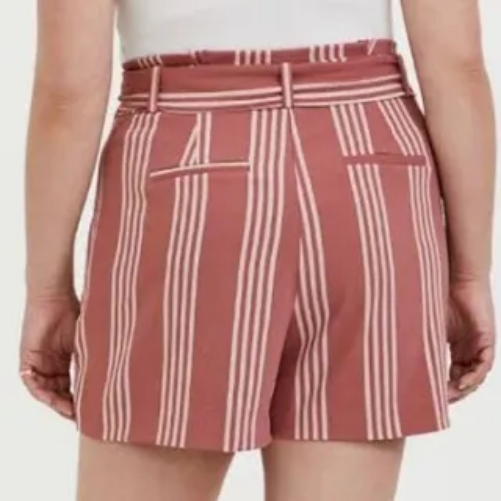 Torrid Self Tie Mid Short- Stripe Dusty Rose Shorts , Size 20 - Picture 2 of 6